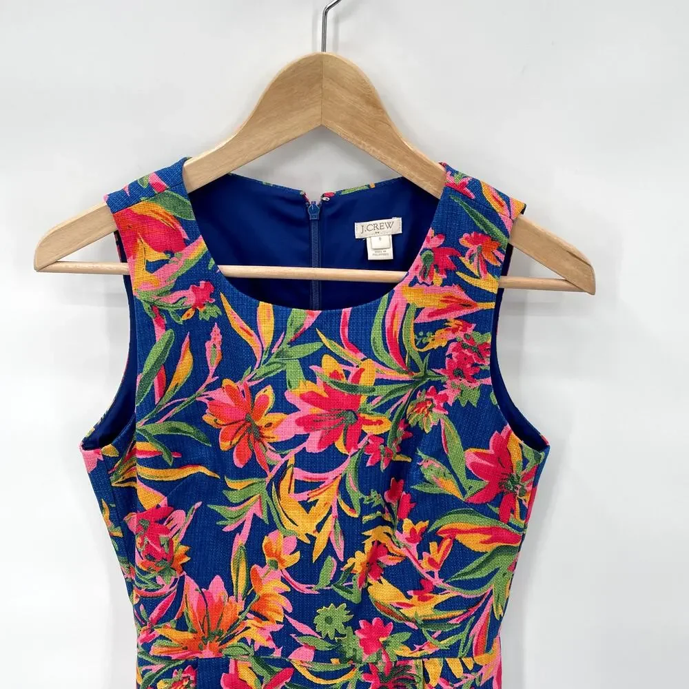 J.CREW Vibrant Multicolor Botanical Floral Shift Dress // 0